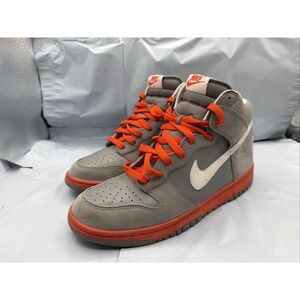 Nike Dunk High Light Charcoal Grey Team Orange 317982-012 Og Rare Men's Size 9.5